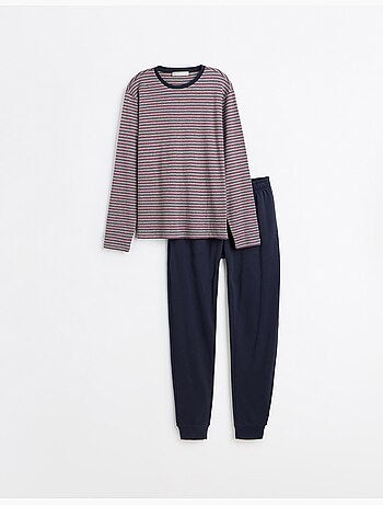 Pyjama à rayures en maille interlock, mo fashion