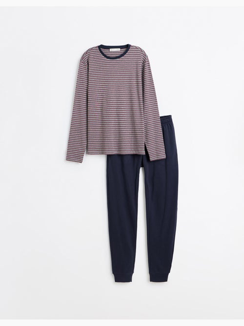 Pyjama à rayures en maille interlock, mo fashion - Kiabi