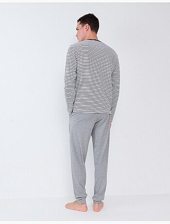 Pyjama à rayures en maille interlock, mo fashion