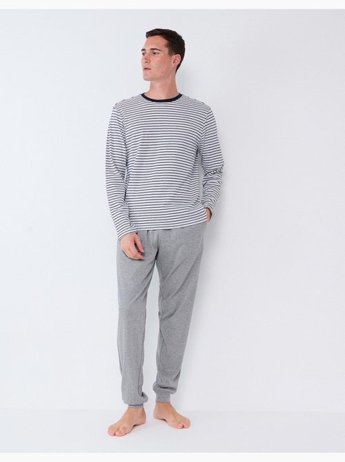 Pyjama à rayures en maille interlock, mo fashion - Kiabi