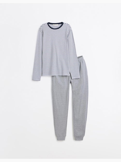Pyjama à rayures en maille interlock, mo fashion - Kiabi