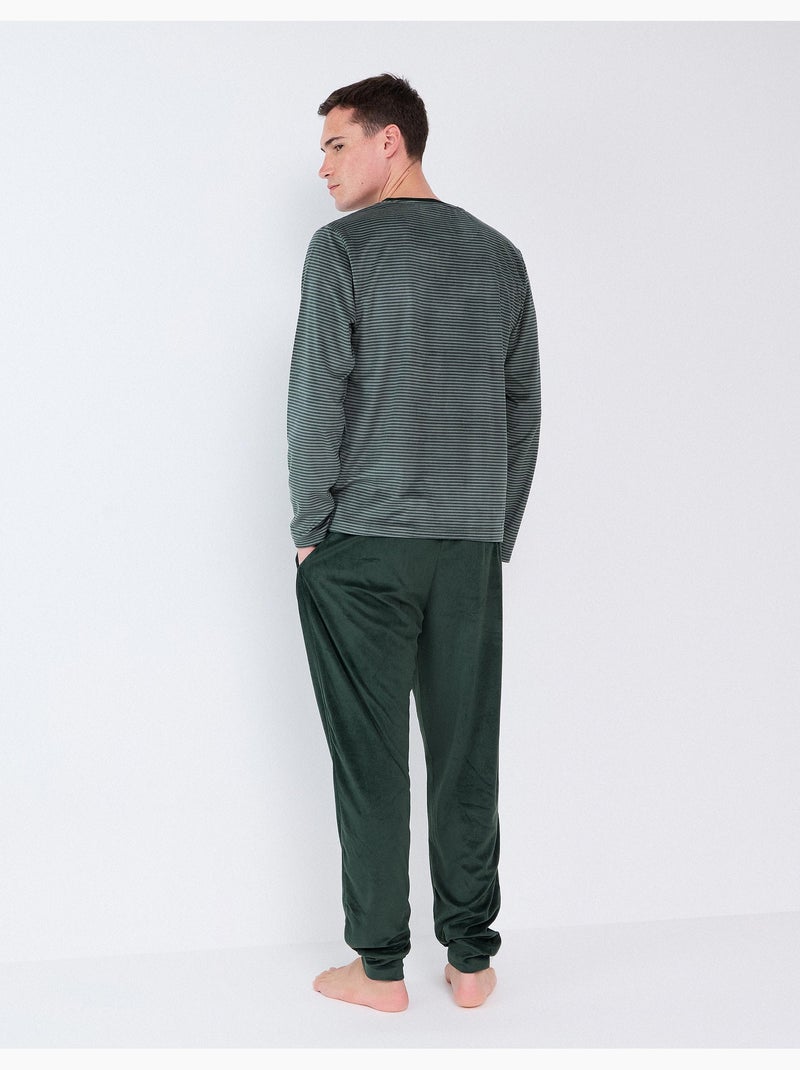Pyjama à rayures, mo fashion Vert - Kiabi