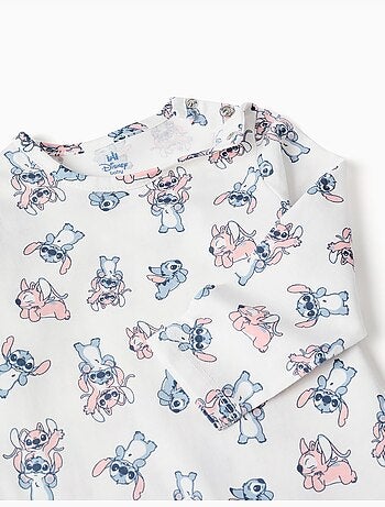 Pyjama avec pieds en coton avec motif stitch