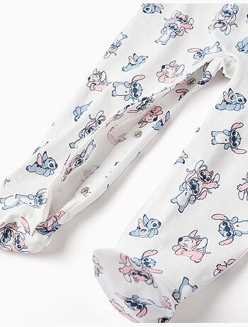 Pyjama avec pieds en coton avec motif stitch