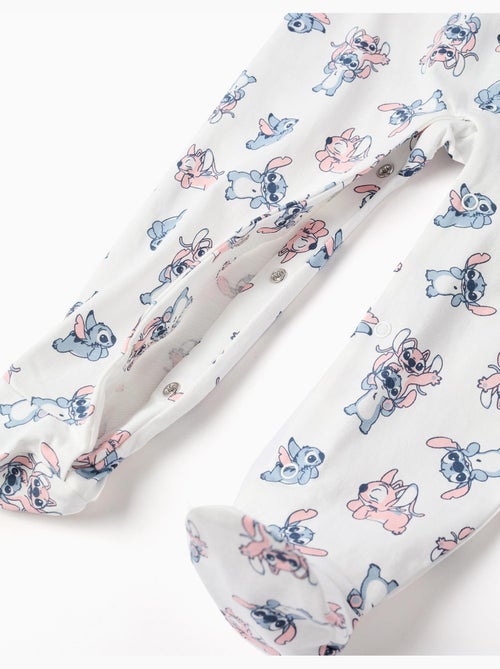 Pyjama avec pieds en coton avec motif stitch - Kiabi