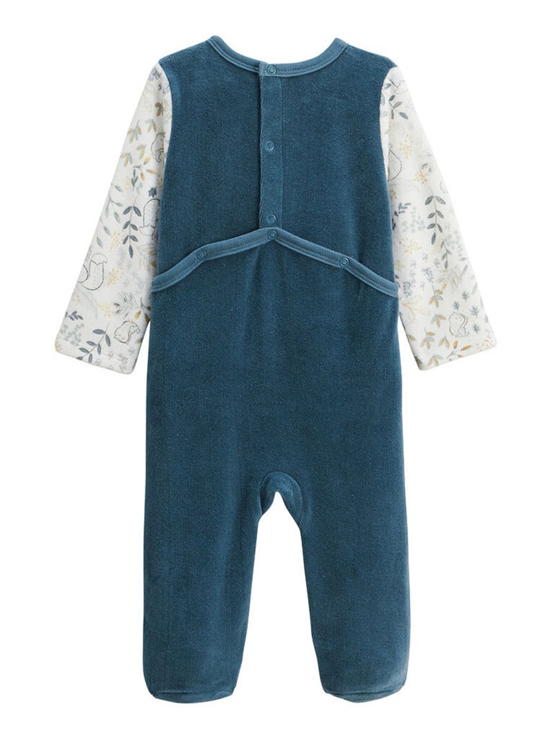 Pyjama b?b? en velours Cacahu?te Bleu - Kiabi