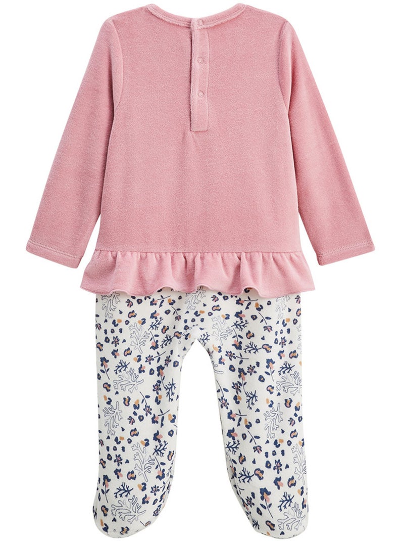 Pyjama b?b? en velours C?leste Rose - Kiabi