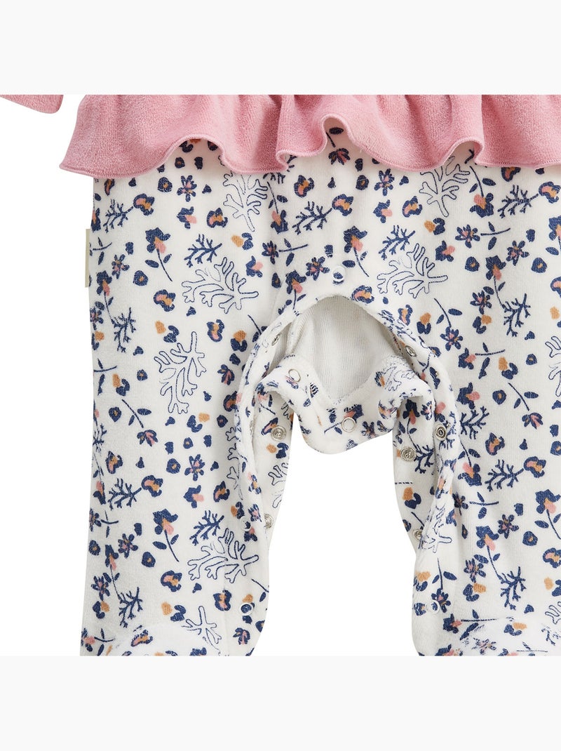 Pyjama b?b? en velours C?leste Rose - Kiabi