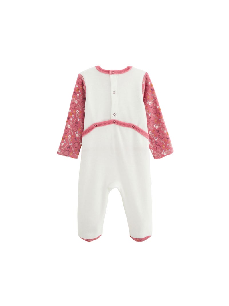 Pyjama b?b? en velours Happy Days Rose - Kiabi