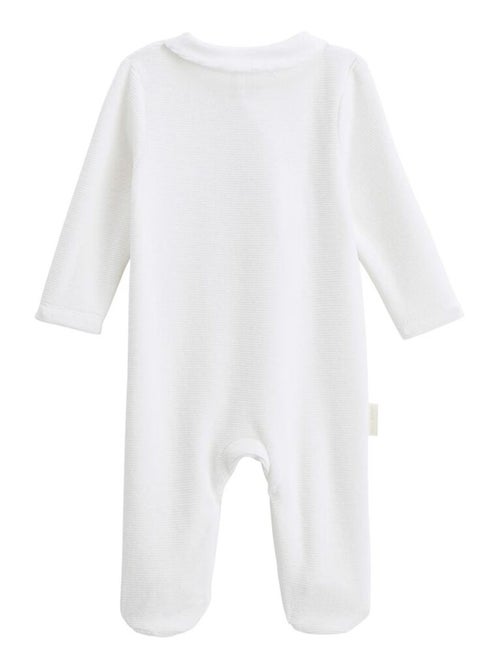Pyjama b?b? en velours ouverture crois?e Perle - Kiabi