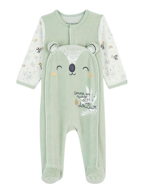 Pyjama b?b? en velours ouverture pont Nuage - Kiabi