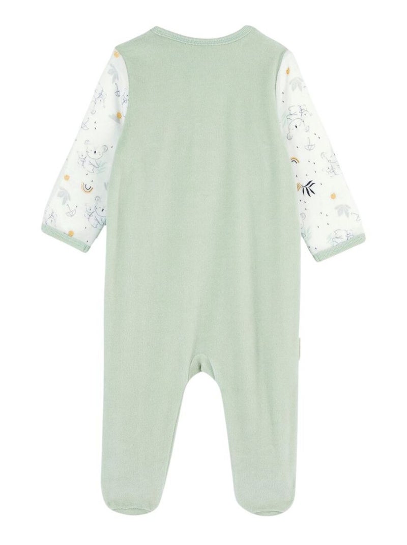Pyjama b?b? en velours ouverture pont Nuage Vert - Kiabi