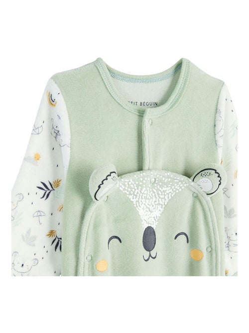 Pyjama b?b? en velours ouverture pont Nuage - Kiabi