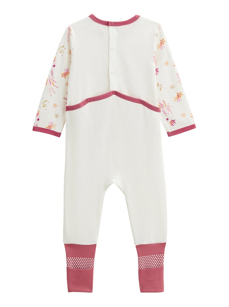 Pyjama b?b? ? pieds retroussables Fiesta Rose fonc? - Kiabi