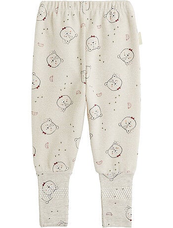 Pyjama bébé 2 pièces en polaire avec pieds retroussables pistache