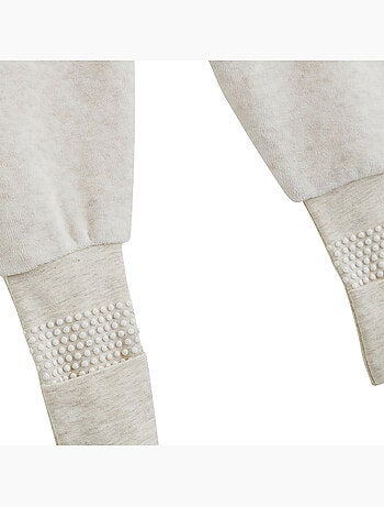 Pyjama bébé avec pieds retroussables en velours pistache