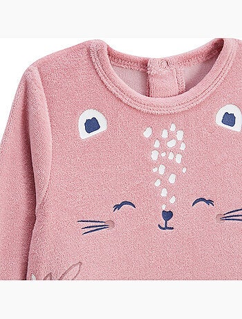 Pyjama bébé en velours céleste