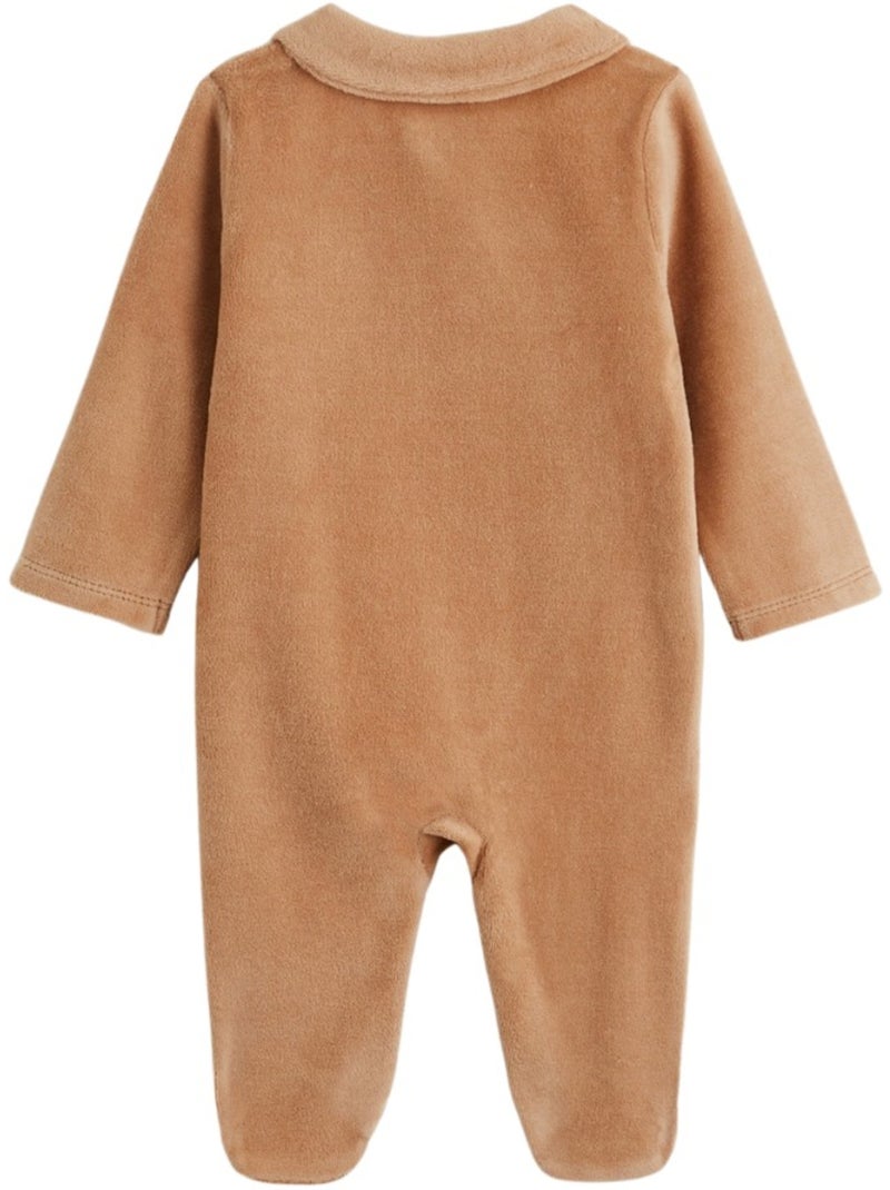 Pyjama bébé en velours côtelé caramel Marron - Kiabi