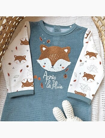 Pyjama bébé en velours ginkgo