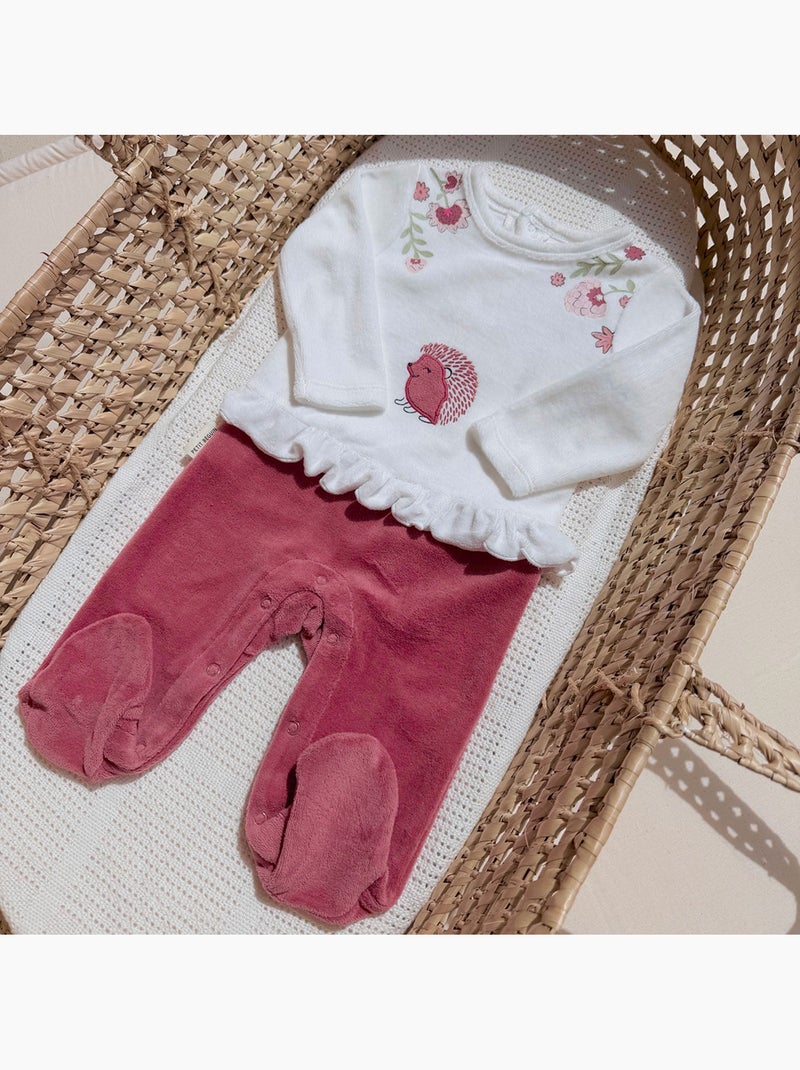Pyjama bébé en velours Harmony Rose - Kiabi