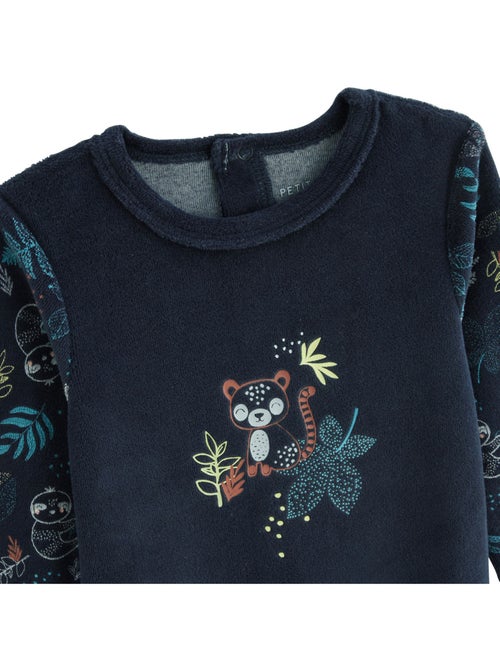 Pyjama bébé en velours jungle friends - Kiabi
