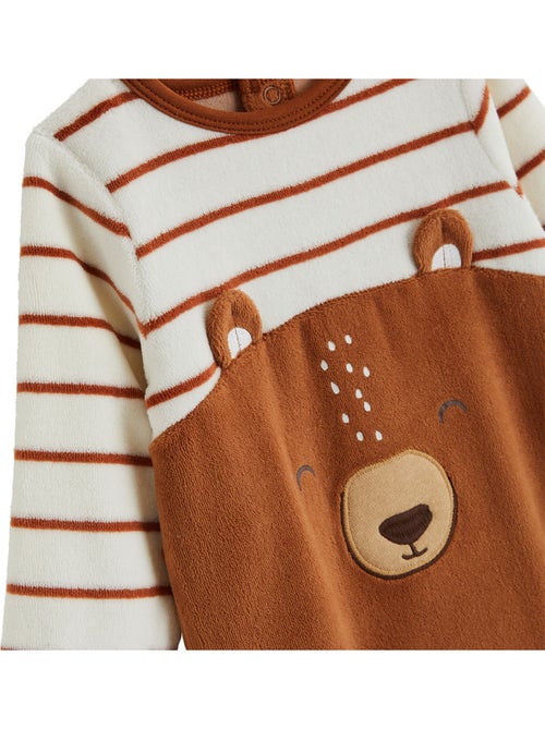 Pyjama bébé en velours Moka - Kiabi