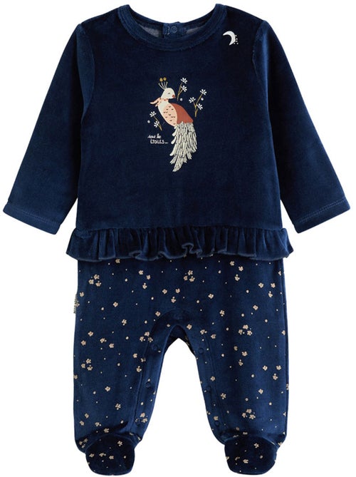 Pyjama bébé en velours ollie - Kiabi