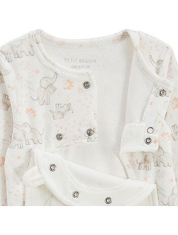 Pyjama bébé en velours ouverture pont badian