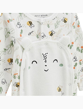 Pyjama bébé en velours ouverture pont eden