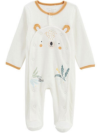 Pyjama bébé en velours ouverture pont Mini Rêve