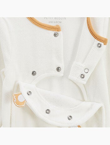 Pyjama bébé en velours ouverture pont Mini Rêve