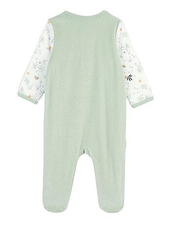 Pyjama bébé en velours ouverture pont nuage