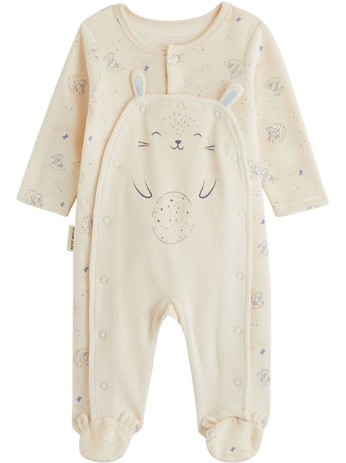 Pyjama bébé en velours ouverture pont voix lactée - Kiabi
