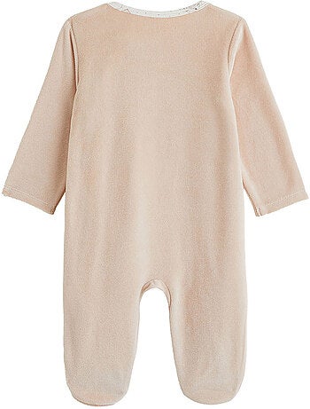 Pyjama bébé en velours ouverture zippée doucette
