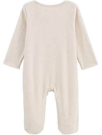 Pyjama bébé en velours ouverture zippée eden
