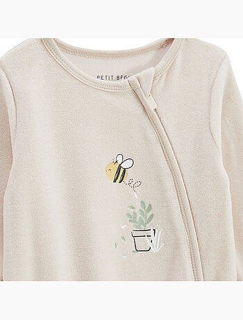 Pyjama bébé en velours ouverture zippée eden