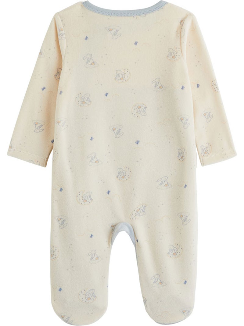 Pyjama bébé en velours ouverture zippée voix lactée Bleu - Kiabi