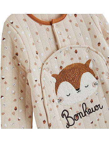 Pyjama bébé matelassé ouverture pont caramel