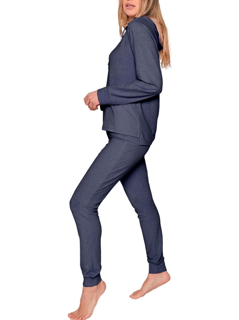 Pyjama binnenkleding broek sweat capuchon make it happen Blauw - Kiabi