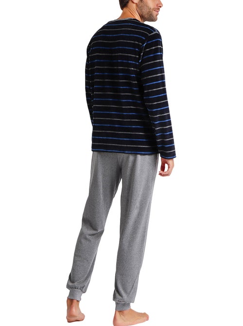 Pyjama broek en top velour blues - Kiabi Pyjama broek en top velour blues - Kiabi