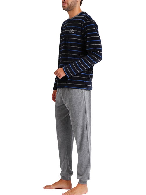 Pyjama broek en top velour blues - Kiabi Pyjama broek en top velour blues - Kiabi