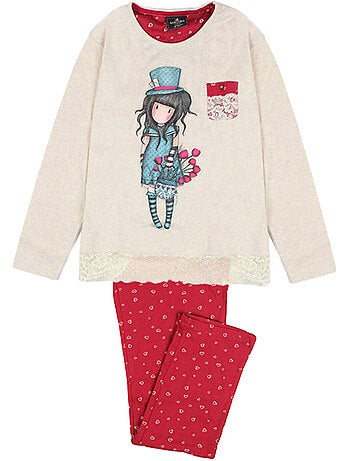 Pyjama broek lange mouwen the hatter ivoor