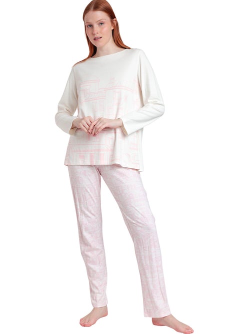 Pyjama broek met lange mouwen top la vie est belle - Kiabi Pyjama broek met lange mouwen top la vie est belle - Kiabi