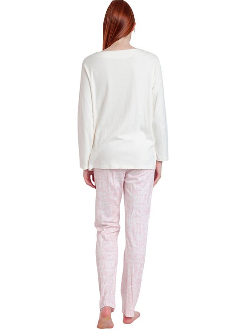 Pyjama broek met lange mouwen top la vie est belle - Kiabi Pyjama broek met lange mouwen top la vie est belle - Kiabi