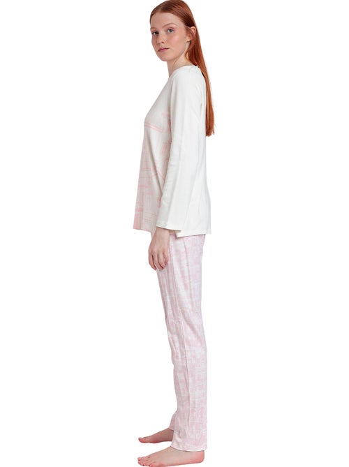 Pyjama broek met lange mouwen top la vie est belle - Kiabi Pyjama broek met lange mouwen top la vie est belle - Kiabi