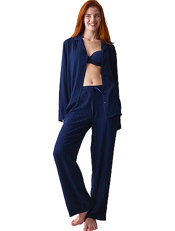 Pyjama broek shirt amourette jacquard