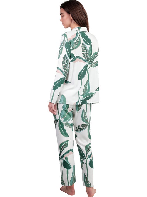 Pyjama broek shirt lange mouwen luxury leaves - Kiabi Pyjama broek shirt lange mouwen luxury leaves - Kiabi