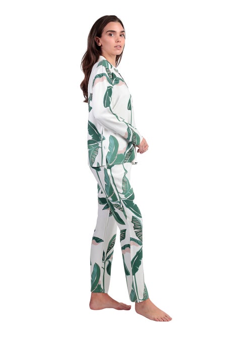 Pyjama broek shirt lange mouwen luxury leaves - Kiabi Pyjama broek shirt lange mouwen luxury leaves - Kiabi