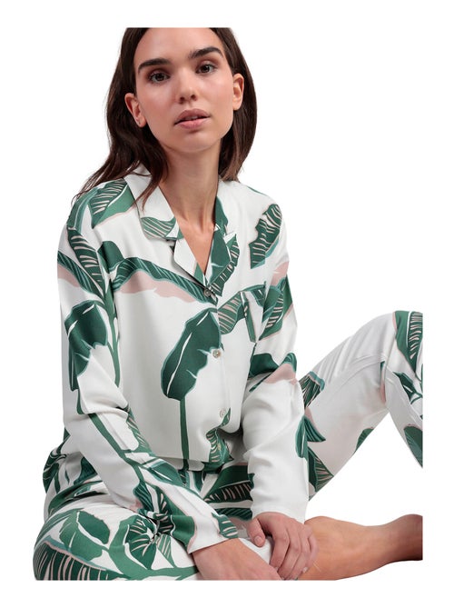 Pyjama broek shirt lange mouwen luxury leaves - Kiabi Pyjama broek shirt lange mouwen luxury leaves - Kiabi