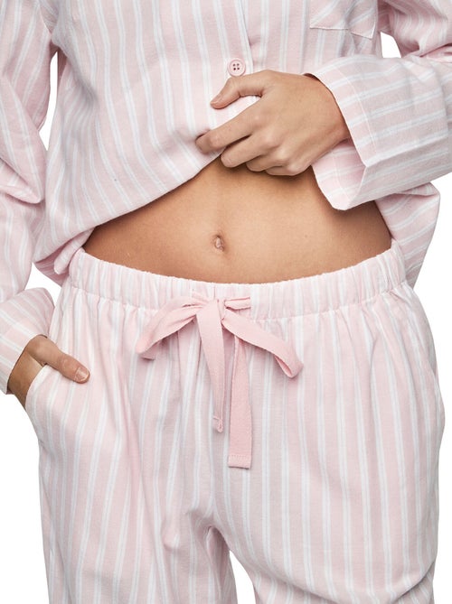 Pyjama broek shirt lange mouwen p105 oxford - Kiabi Pyjama broek shirt lange mouwen p105 oxford - Kiabi